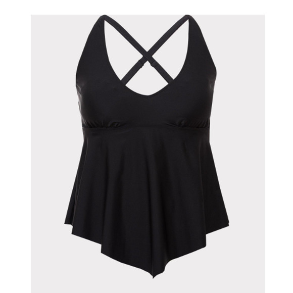 Torrid Swim Top Tankini Womens 2X Wirefree Built In Bra Flounce Ruffle Swimsuit - Picture 2 of 10